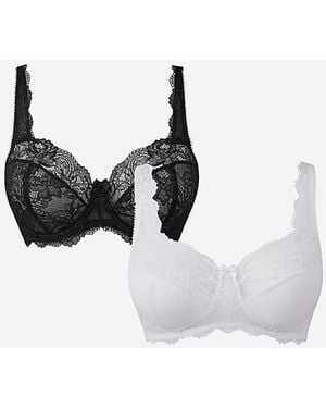 Pretty Secrets 2Pack Ella Lace Full Cup Bra - Black
