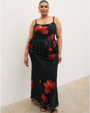 Pretty Lavish Rosie Peplum Maxi Dress - Multicolour
