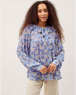 Monsoon Sian Floral Print Blouse - Blue