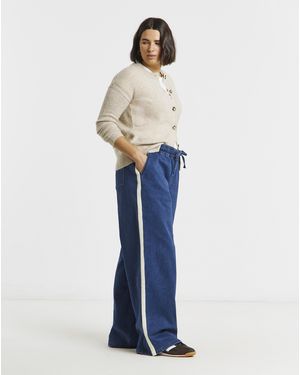 Simply Be Cosy Side Stripe Jogger Jeans - Blue