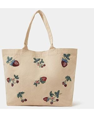 Accessorize Strawberry Embellished Bag - Natural