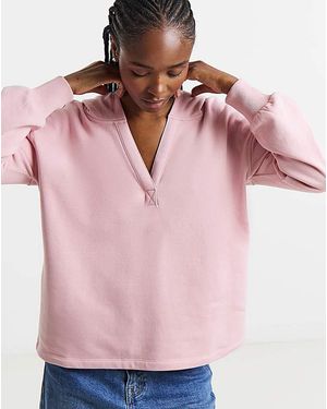 Simply Be V Neck Hoodie - Pink