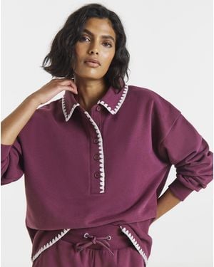 Simply Be Whipstitch Sweatshirt - Purple