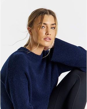 Sweaty Betty Wool Crew Neck Jumper - Blue