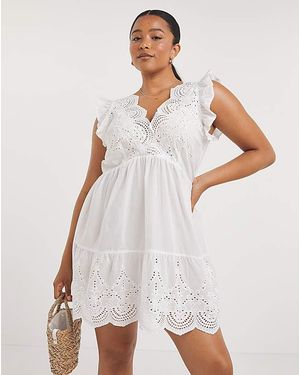 Figleaves Fiji Cotton Mini Beach Dress - White