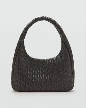 Mango Medium Shoulder Bag - Black