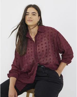 Simply Be Oversized Dobby Shirt - Red