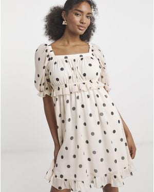 Flounce London Spot Print Mini Dress - Multicolour