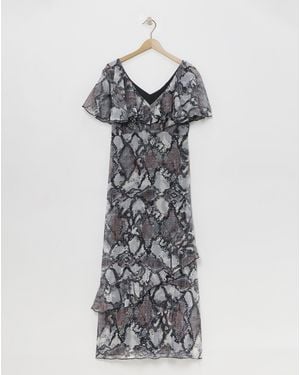 Flounce London Printed Maxi Dress - White