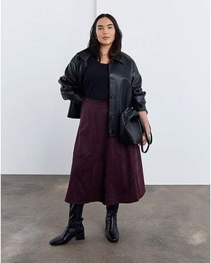 Simply Be Suedette Midi Skirt - Multicolour