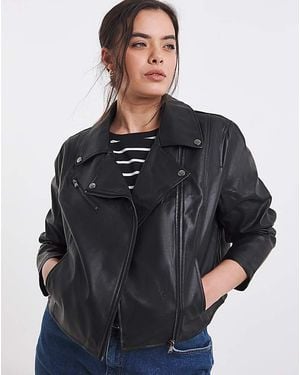 Simply Be Faux Leather Essential Jacket - Black