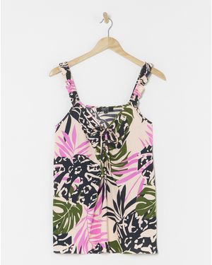 Simply Be Ruched Tie Detail Cami - Multicolour