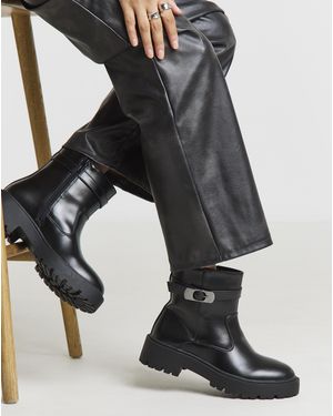 Simply Be Chunky Ankle Boot Wide - Black