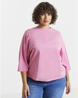 Simply Be Kimono Sleeve T-Shirt - Pink