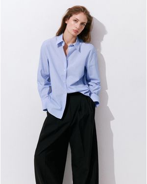 Mango Cotton And Lyocell Blend Shirt - Blue