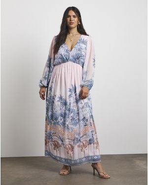 Joanna Hope Printed Volume Maxi Dress - White