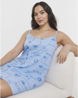 Simply Be Print Value Chemise Nightie - Blue