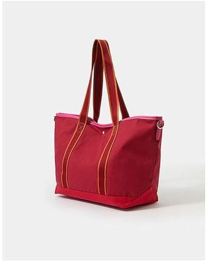 Accessorize Rio Canvas Shopper Bag - Red