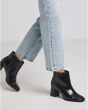 Simply Be Block Heel Low Cut Boots Ex Wide - Blue