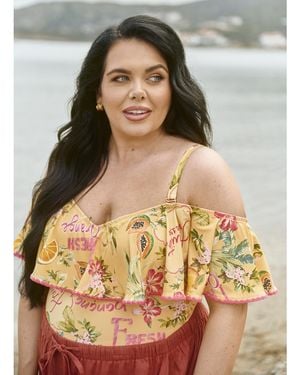 Figleaves Bardot Swimsuit - Yellow