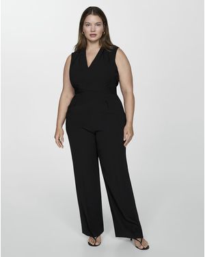 Mango Aty V-Neck Jumpsuit - Black