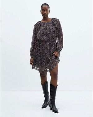 Mango Sara Printed Mini Dress - Grey