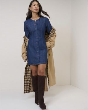 Nobody's Child Nc Denim Shift Mini Dress - Blue