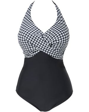 Figleaves Tailor Twist Front Swimsuit - Multicolour