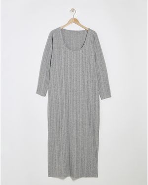 Simply Be Scoop Neck Rib Maxi Dress - Grey