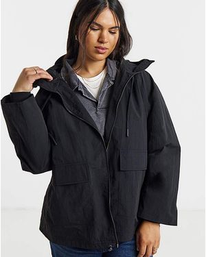 Simply Be Lightweight Tech Parka Jacket - Black