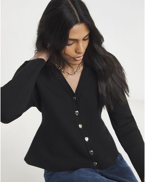 Simply Be Cinched Waist Compact Cardigan - Blue