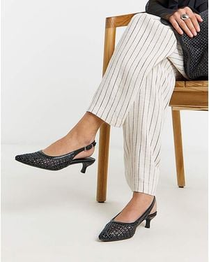 JD Williams Woven Pointed Toe Slingbacks Ex Wide - White