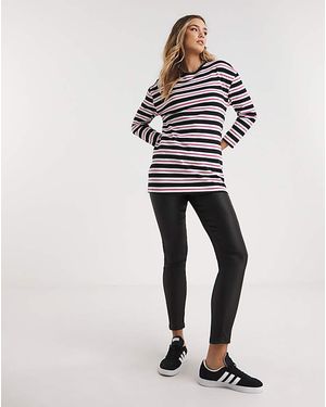 Simply Be Long Sleeve Longline Oversized Tee - White
