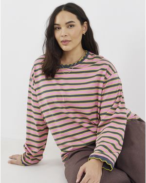 Simply Be Ls Scallop Edge Top - Brown