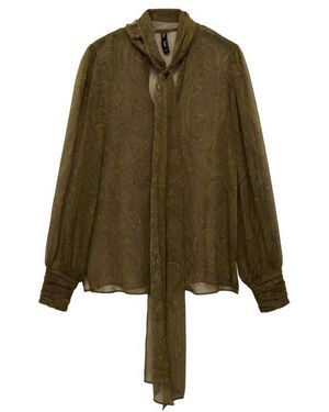 Mango Oak Bow Printed Blouse - Green