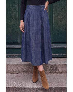 Roman Roman A-Line Woven Skirt - Blue