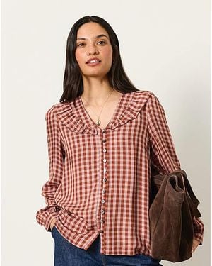 FatFace Alba Gingham Blouse - Red