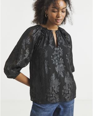 Joanna Hope Lurex Blouse - Grey
