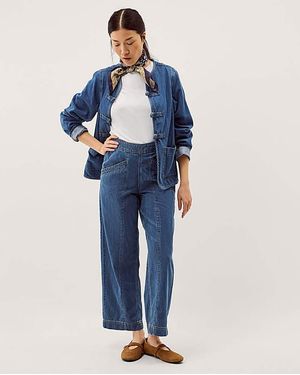 Monsoon Harper Short Wide Leg Jeans - Blue