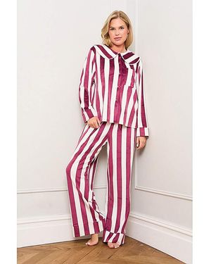 JAM The Label Jimjamthelabel Burgundy Stripe Pyjamas - Pink