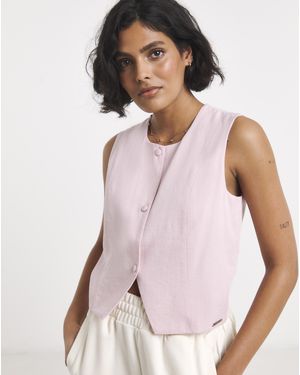 Gym King Signature Woven Waistcoat - Pink