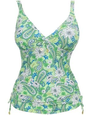 Joe Browns Paisley Print Tankini Top - Green