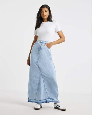 Simply Be Light Was Lyocell Maxi Skirt - Blue