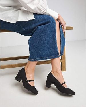 JD Williams Low Block Heel Mary Jane Wide Fit - Blue