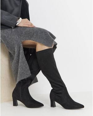 JD Williams Knee High Sock Boots D Fit Std - Black