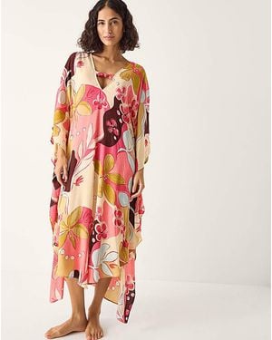 Monsoon Iris Floral Print Maxi Kaftan - Orange