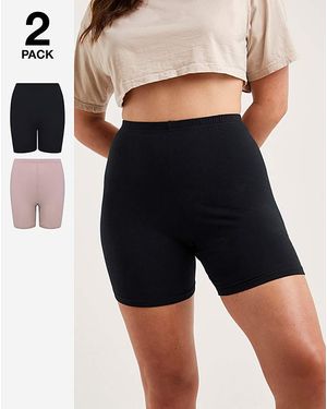 Pretty Secrets 2 Pack Comfort Shorts - Black