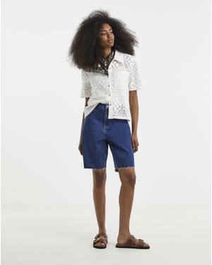 Pieces Bonnie Ss Jersey Shirt - Blue