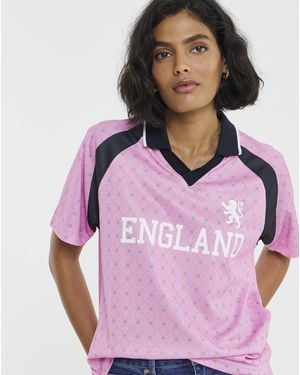 Simply Be England Polo T-Shirt - Pink