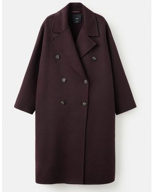 Mango Wool Mix Double Breasted Coat - Red